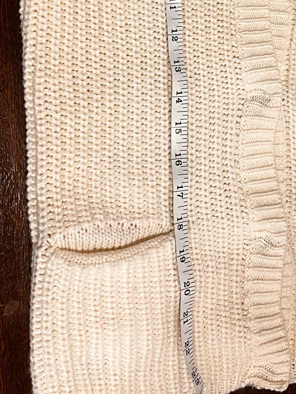 Chunky Knit Crochet Floral Long Sleeves Oversized Cream Cottagecore Cardigan - Picture 9 of 12